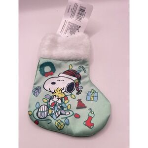 Snoopy Woodstock Peanuts Christmas Stocking‎ 6.5" New